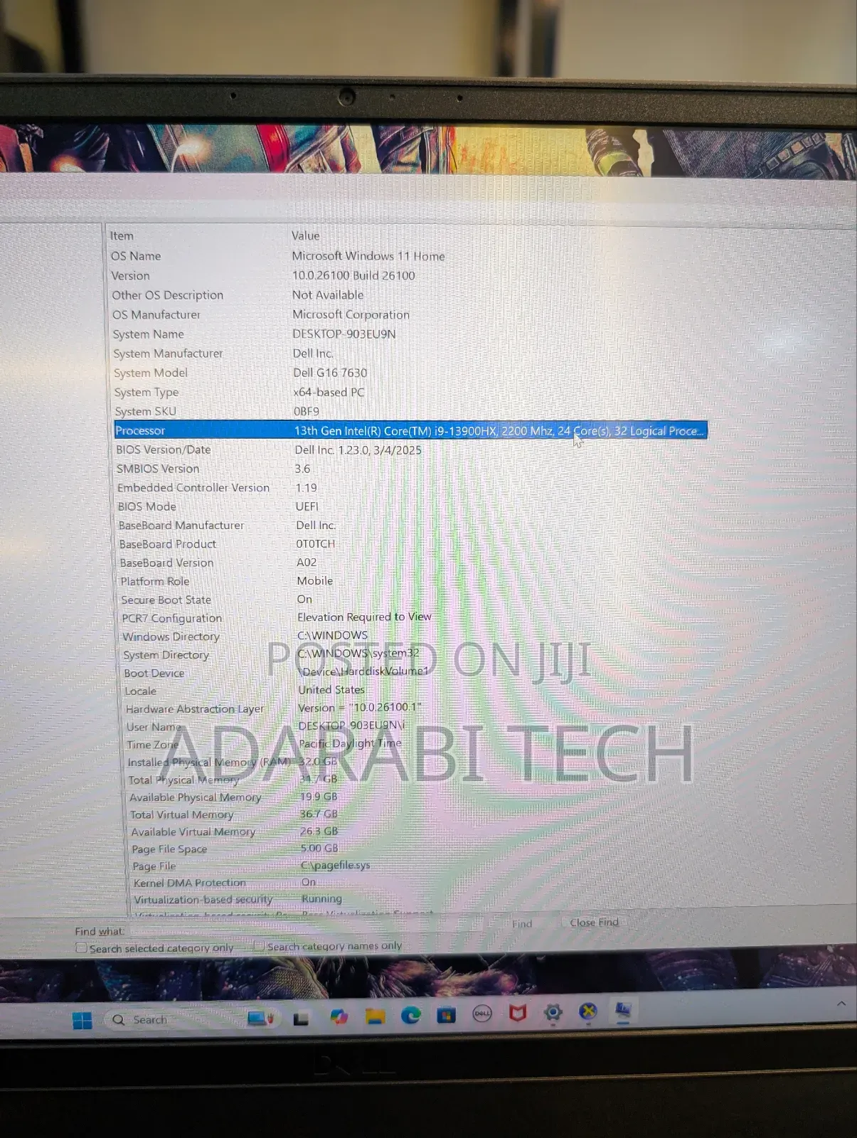 Laptop Dell G16 7630 32GB Intel Core I9 SSD 1T