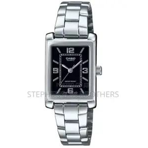 Ltp1234dd-1adf Casio Ladies Analogue Black Dial Watch