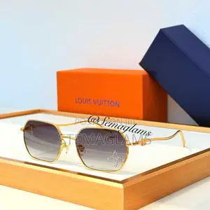 Louis Vuitton Square Golden Frame Fashion Glasses