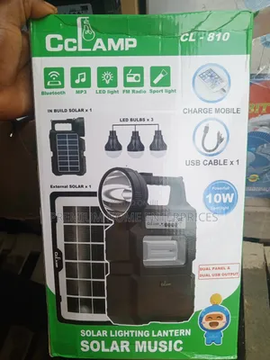 Cclamp Solar Lighting Lantern With Panel and 3 Bulbs