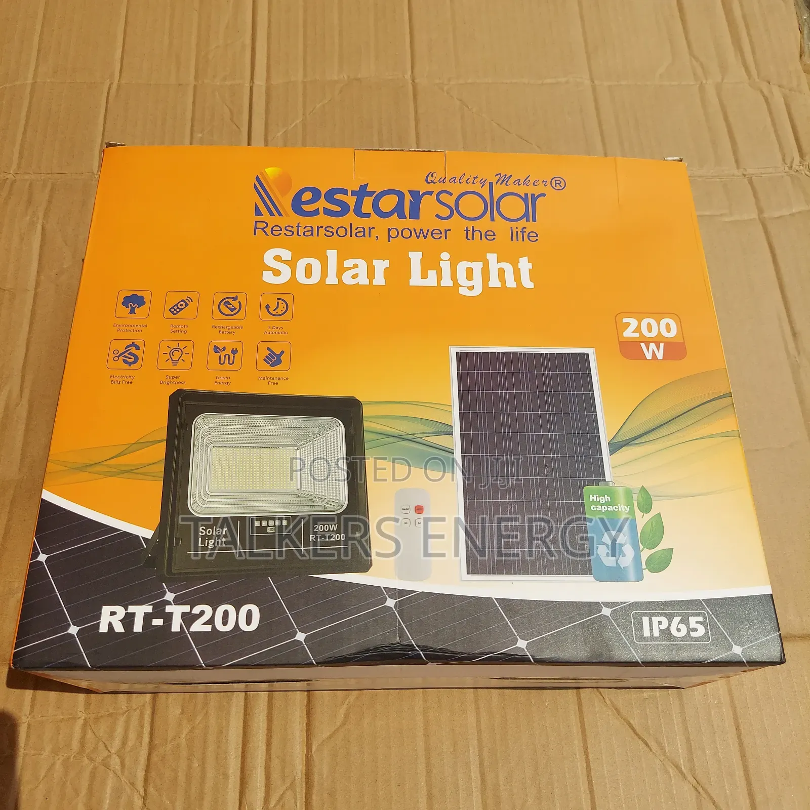 200w Waterproof Solar Light Rt-T200 for Bright Lighting