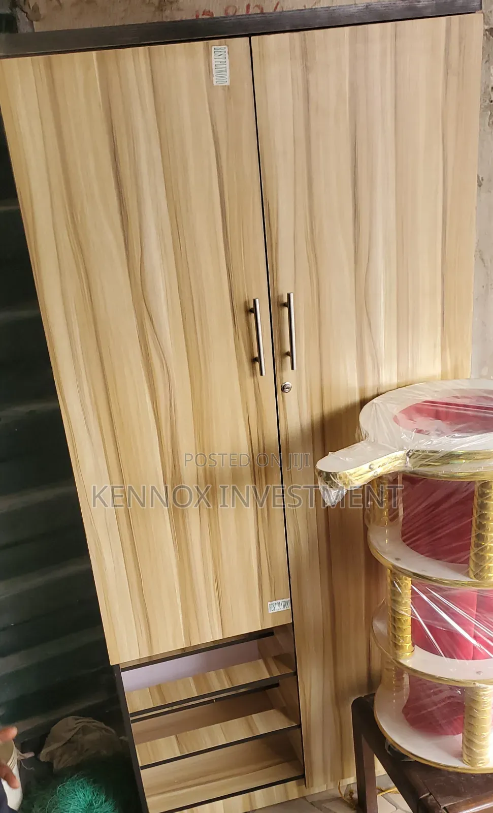 Solid 2 Doors HDF Wardrobe