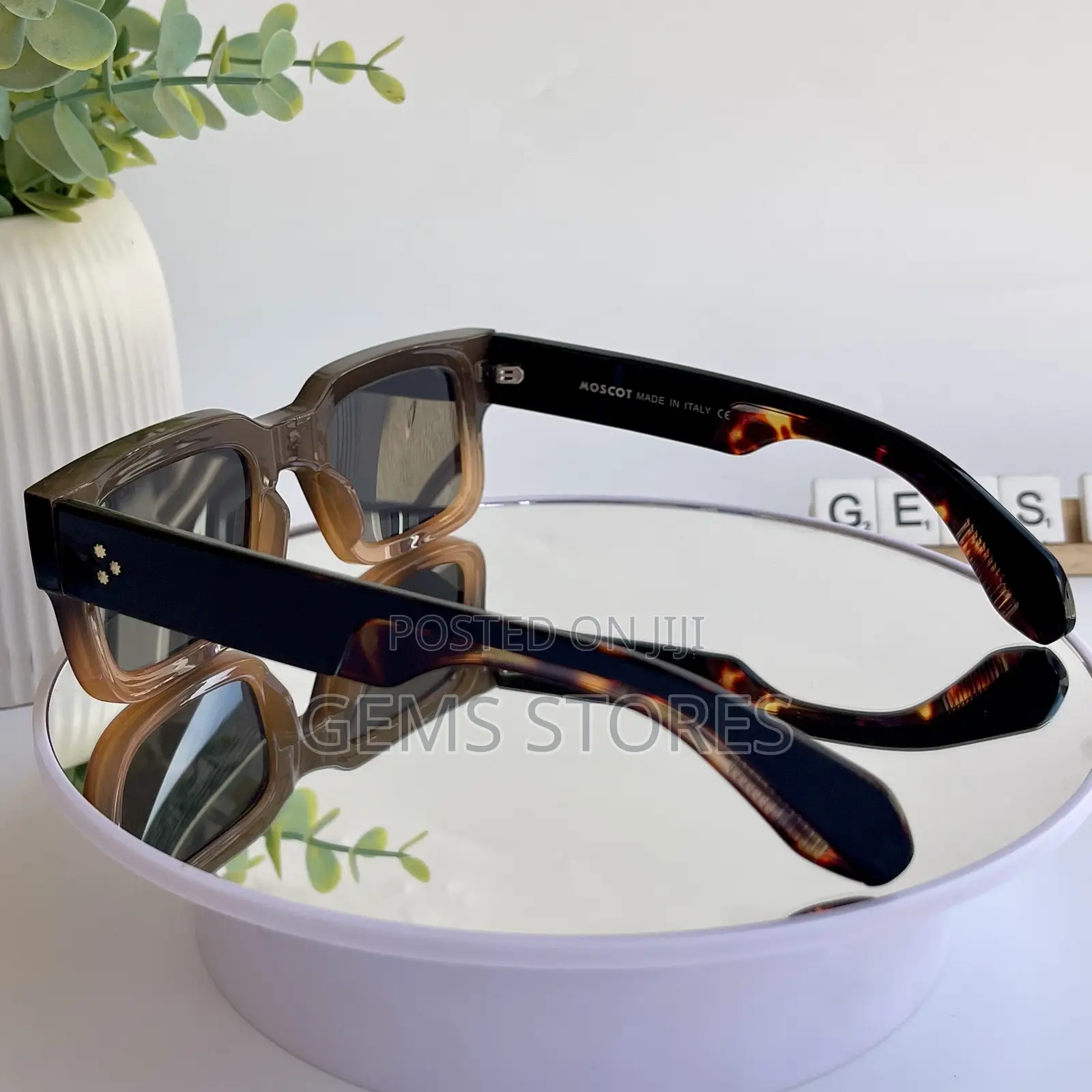 Moscot Style Sunglasses - Tortoiseshell Arms Bold Gradient Frame
