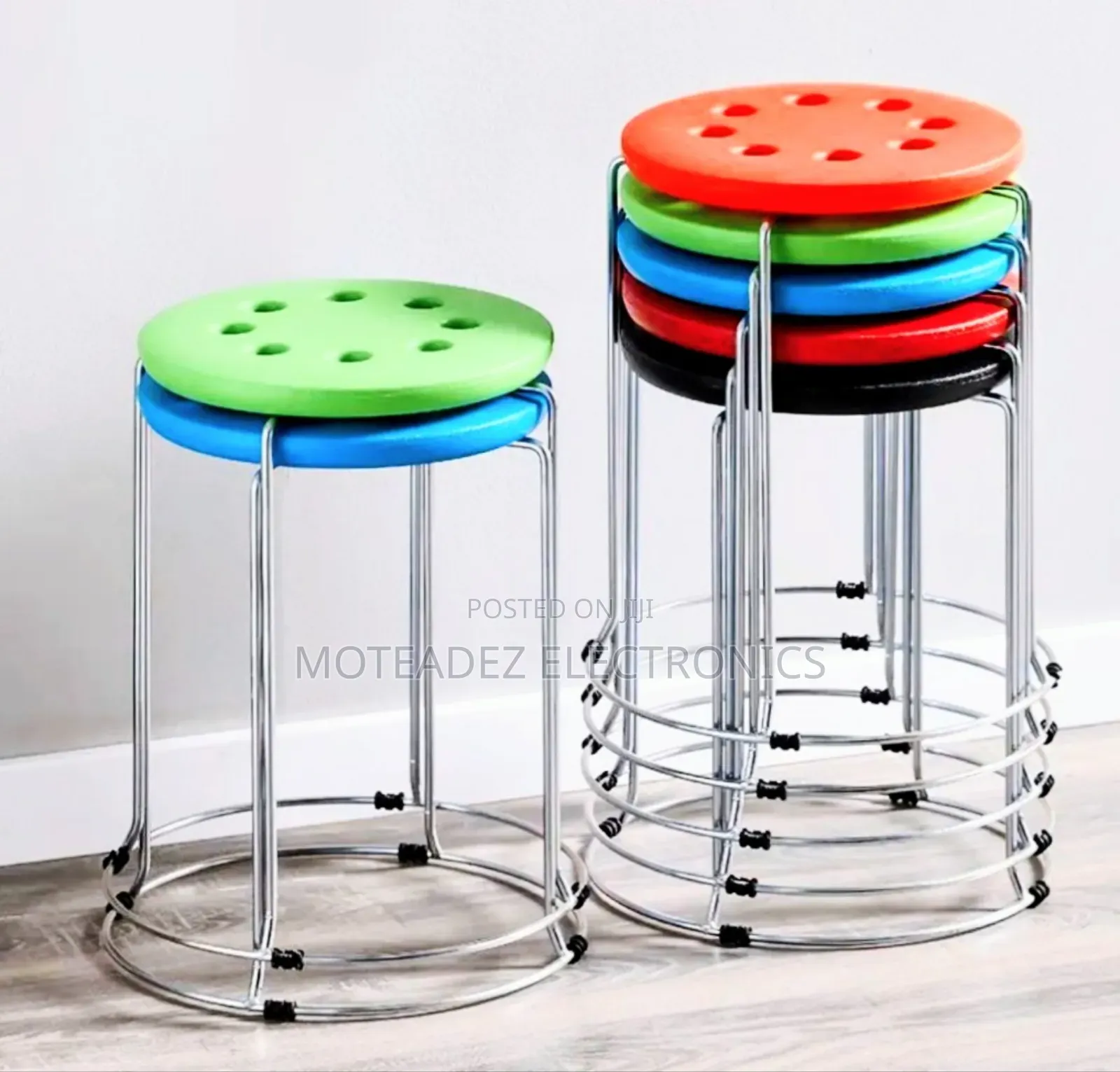 High Quality Stackable Stainless Steel Stool With Plastic Top