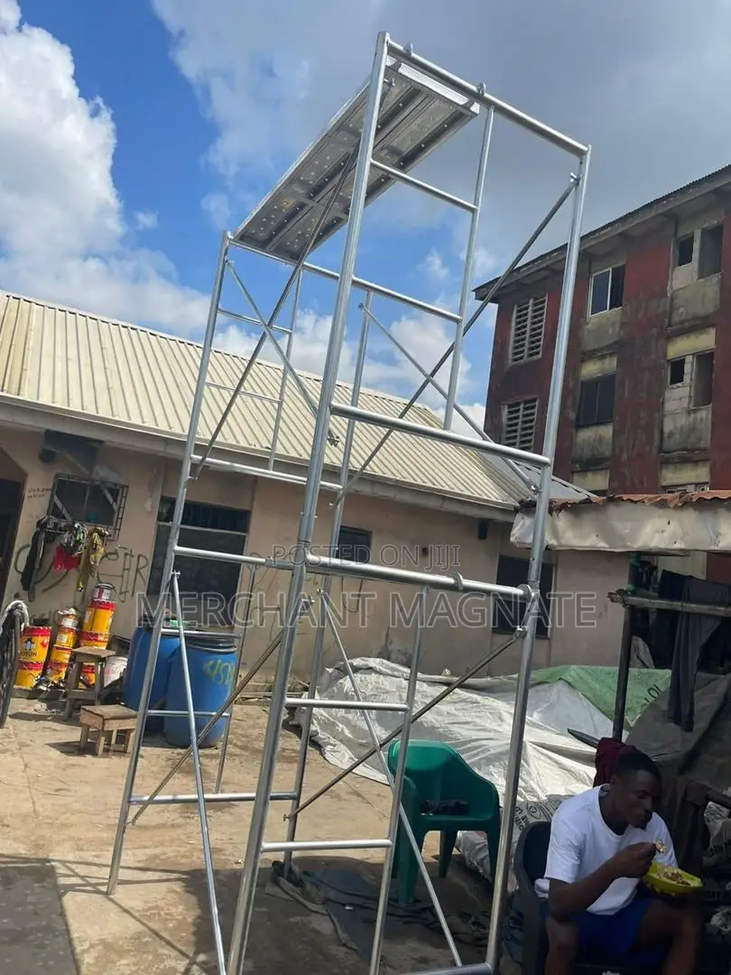 Sturdy Mobile Scaffolding With Perforated Platform