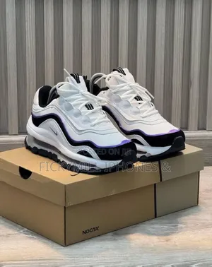 Nike Air Max 97 Futura the Shoes Have a White, Black Purple Colorway