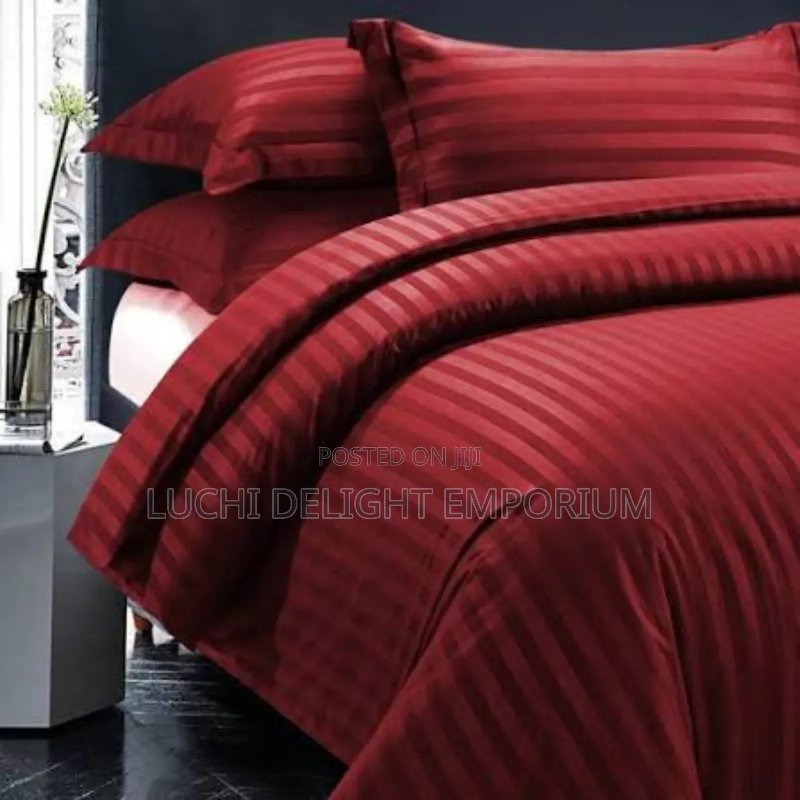 American Striped Red Duvet Bedsheet and Pillowcase