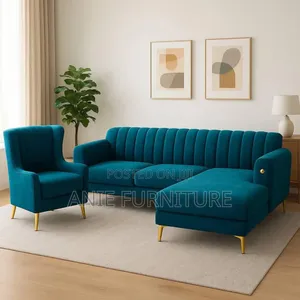 Super Beautiful New Design L Shaped Fabric Chair