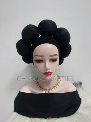 Black Puffy Turban