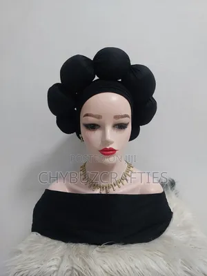 Black Puffy Turban