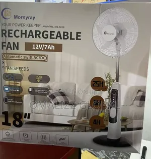Ac Dc Rechargeable Standing Fan Mornyray 18inches