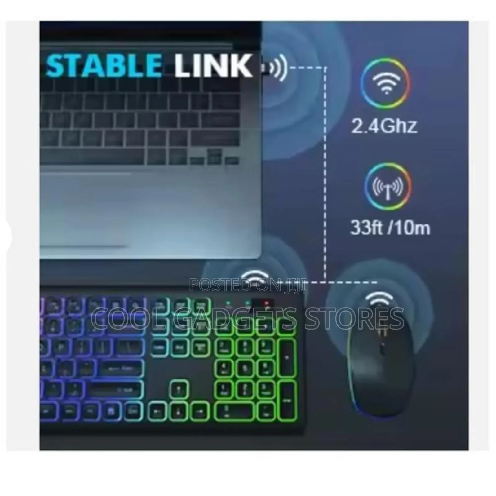 Kl220 Bluetooth Wireless Keyboard and Mouse Combo With RGB Light