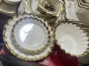 Dinner Plate With Gold Trim 6pcs Plate
