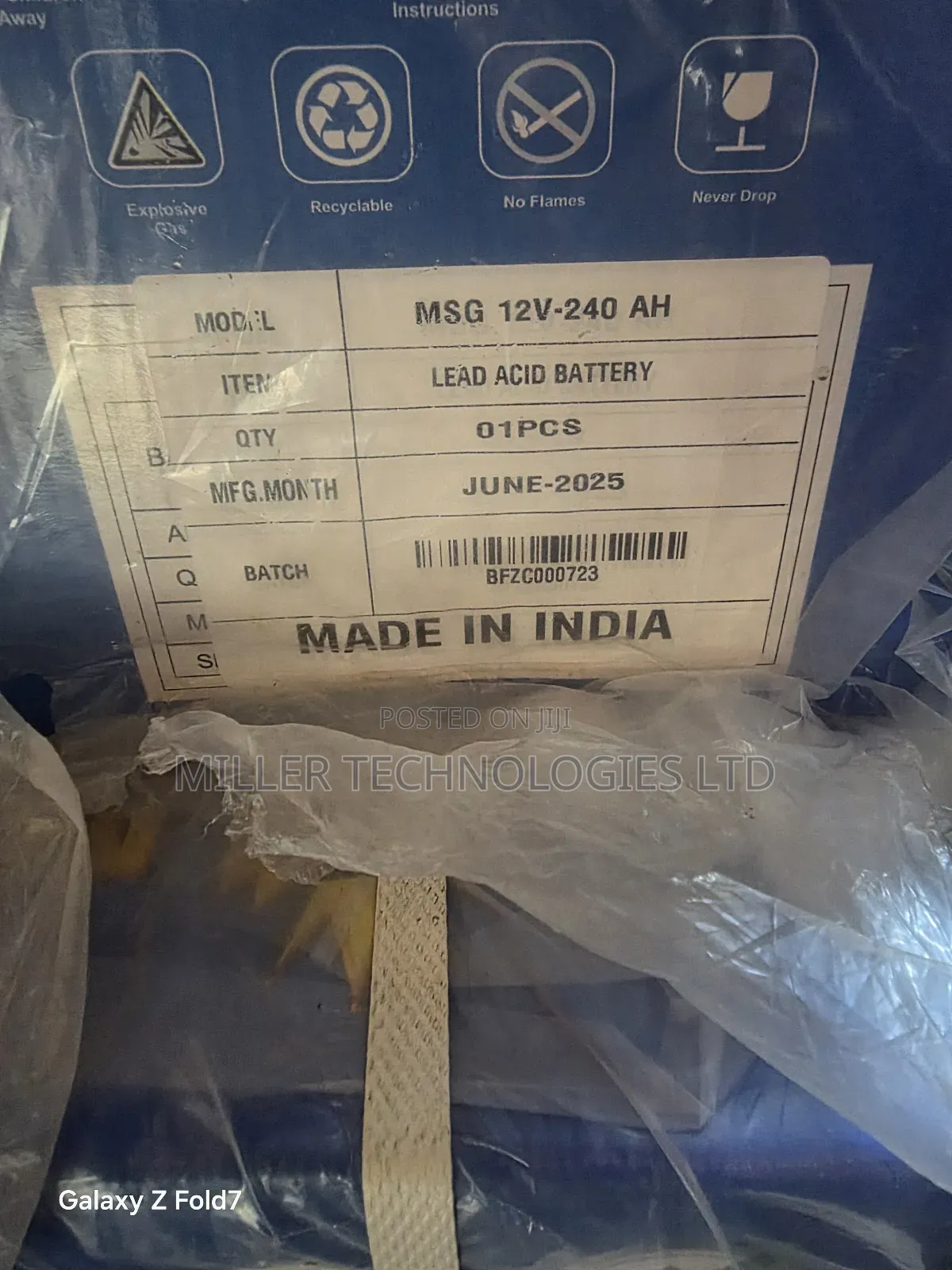 MSG 240ah 12v Tubular Battery
