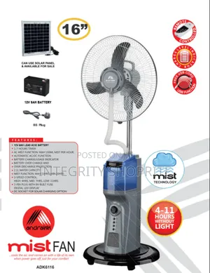 Andraak Rechargeable 16"Mist Fan