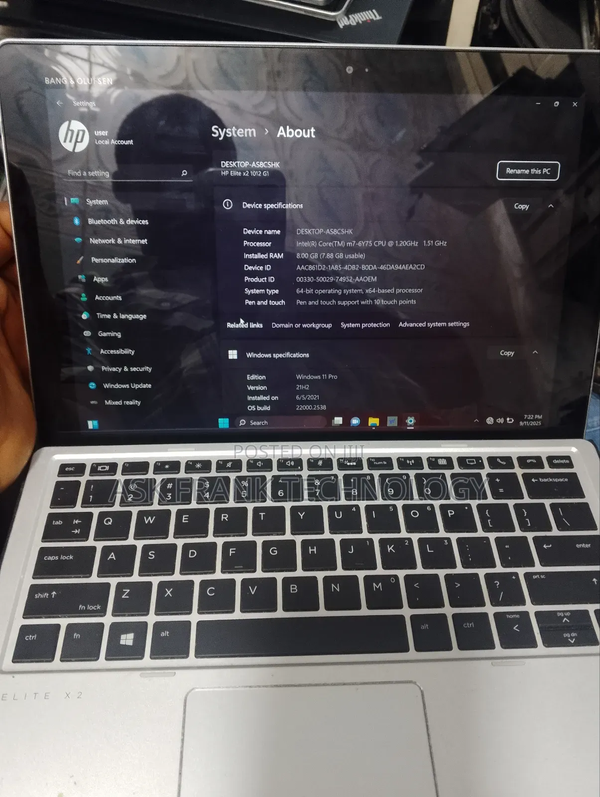 Laptop HP X2 8GB Intel Core M SSD 256GB