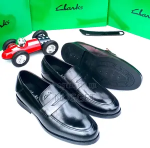 Clarks Black Leather Loafers Corporate Shoe