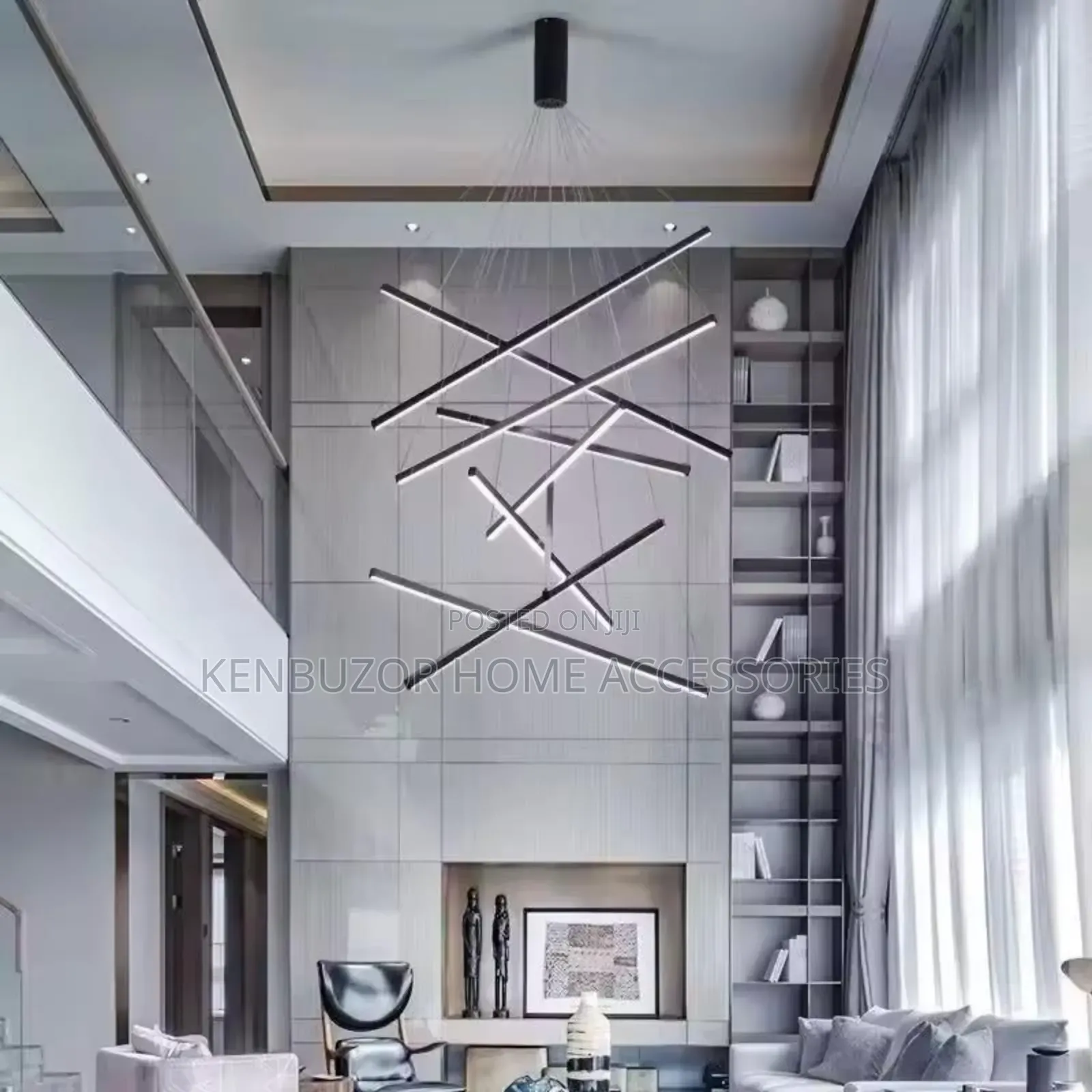 9 Drops Linear Pendant Light Chandelier for Homes
