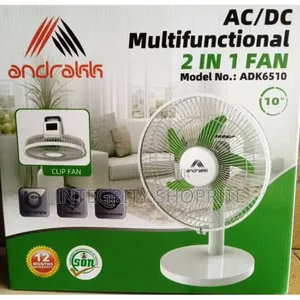 Andraak 2 in 1 Solar Rechargeable Fan
