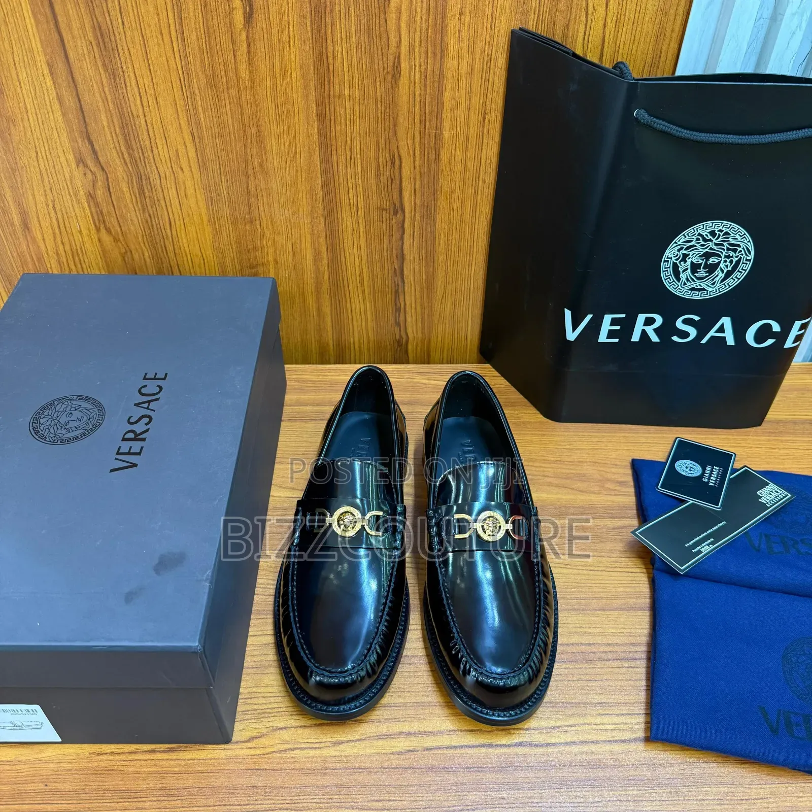 Original Versace Leather Loafers Available in Store