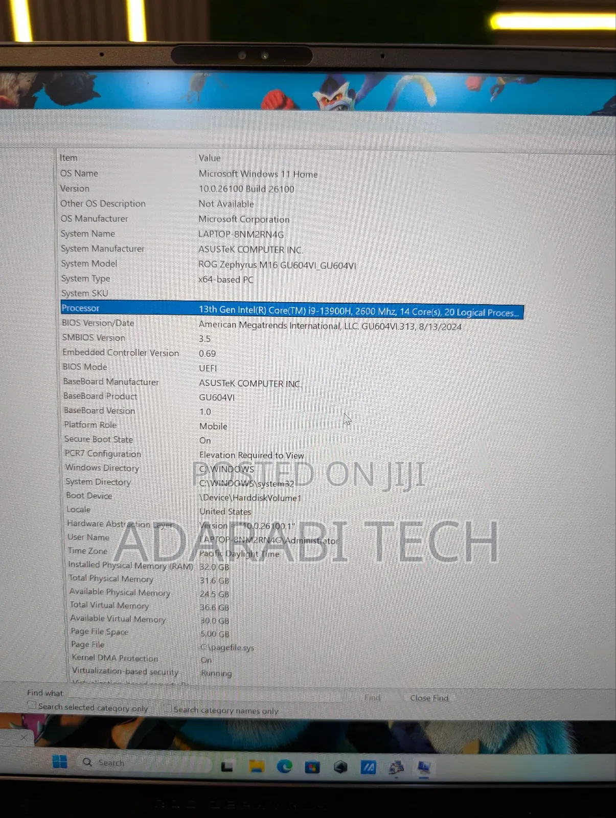 Laptop Asus ROG Zephyrus M16 GU603HR 32GB Intel Core I9 SSD 1T