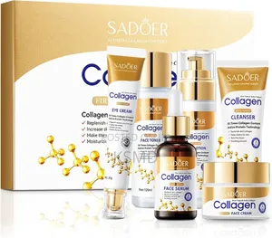 Collagen Skin Care Set, Cleanser,Toner, Lotion,Serum,Cream,Eye Cream