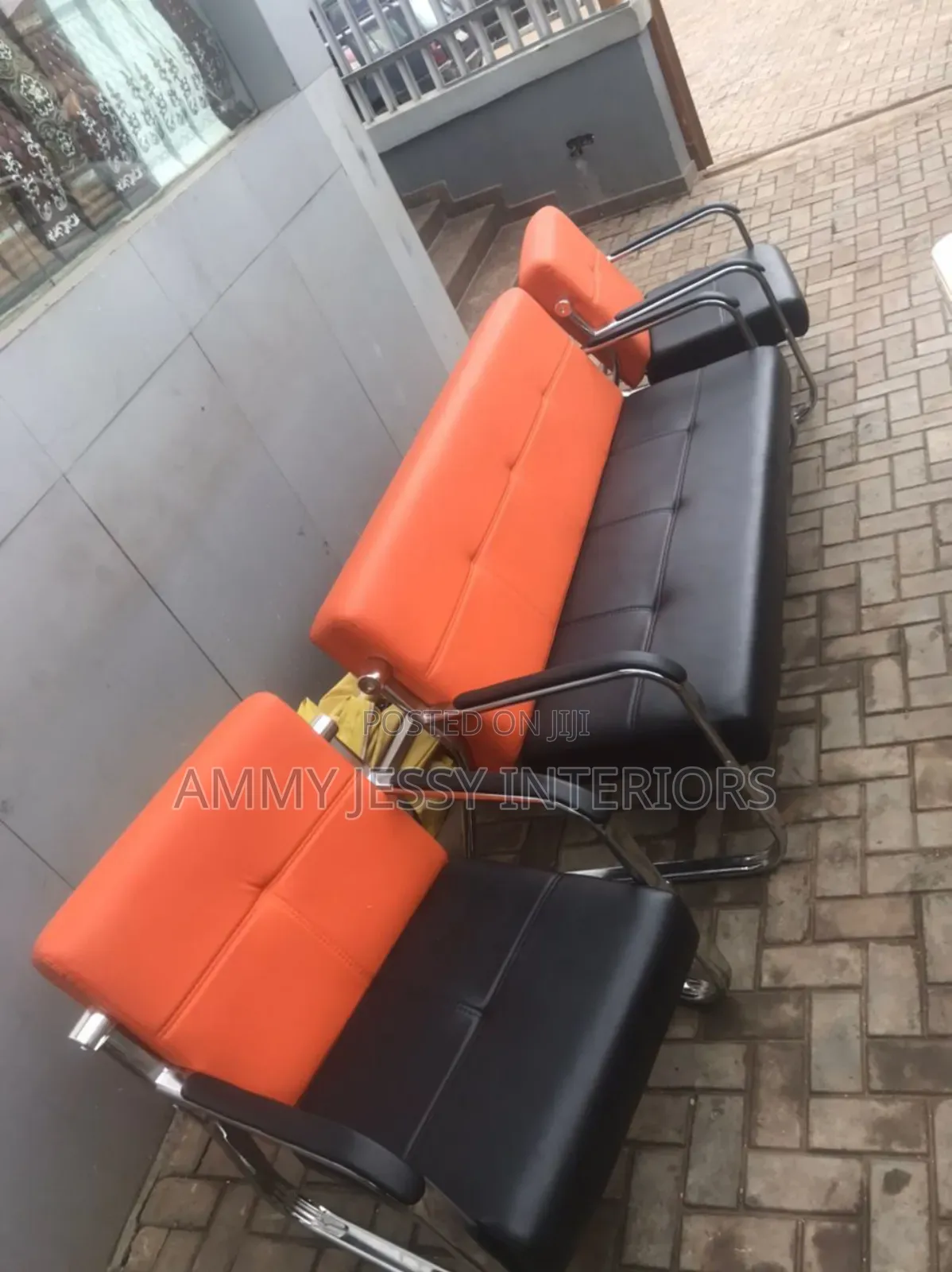 Standard Orange and Black Sofa Chair