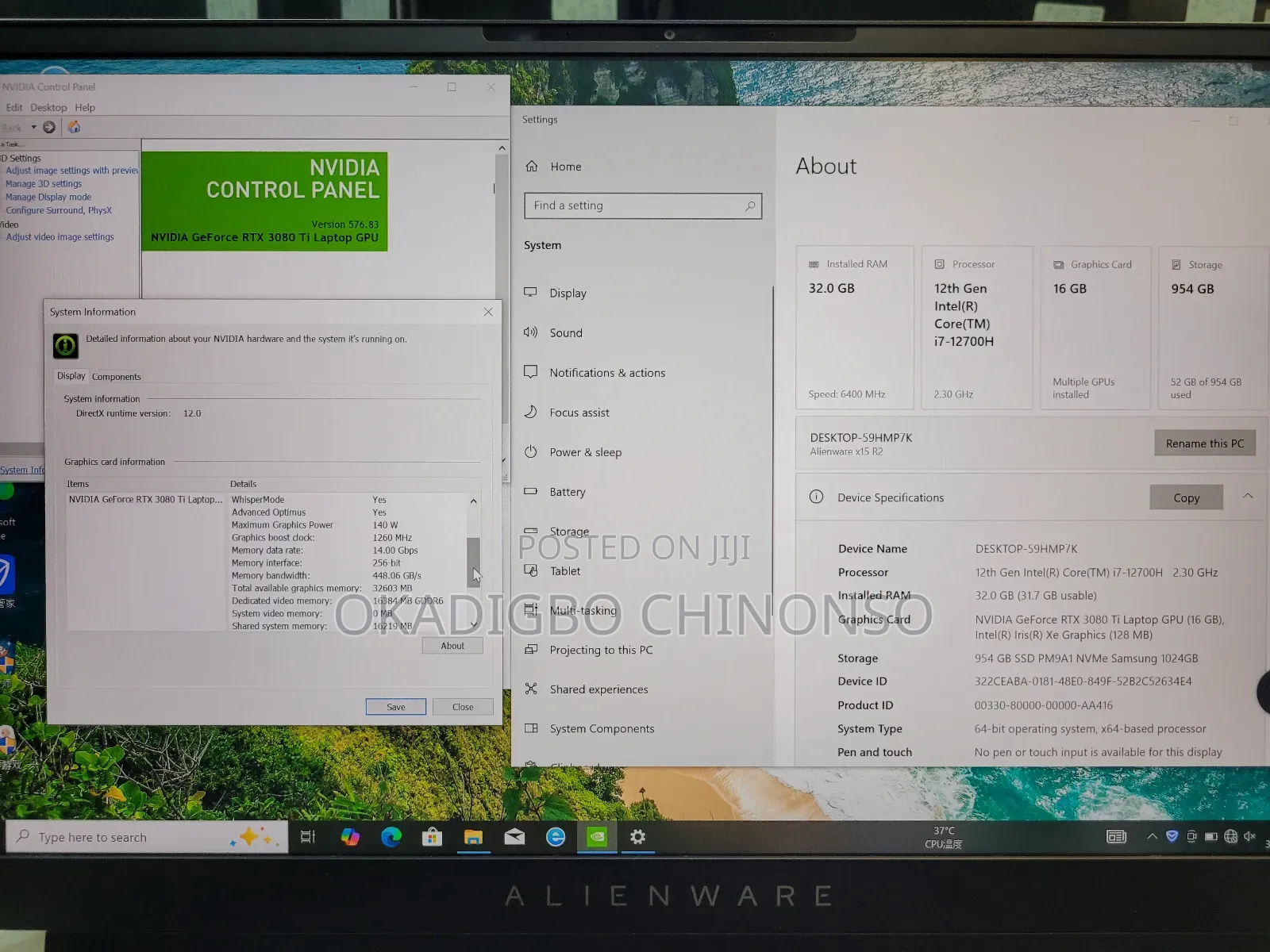 Laptop Dell Alienware X15 R2 16GB Intel Core I7 SSD 1T