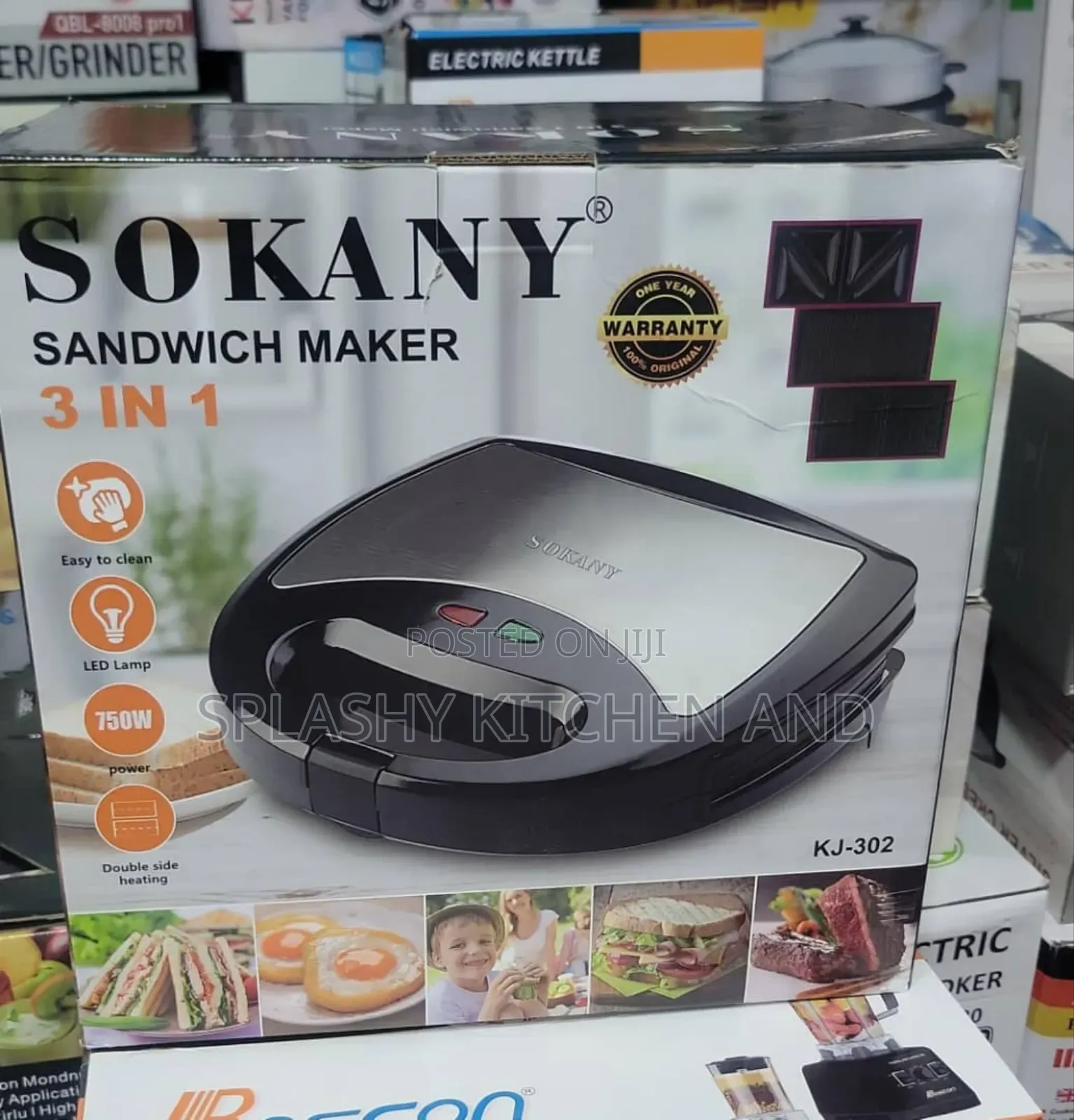 Sokany 3 in 1 Snack Maker With Interchangeable Plates