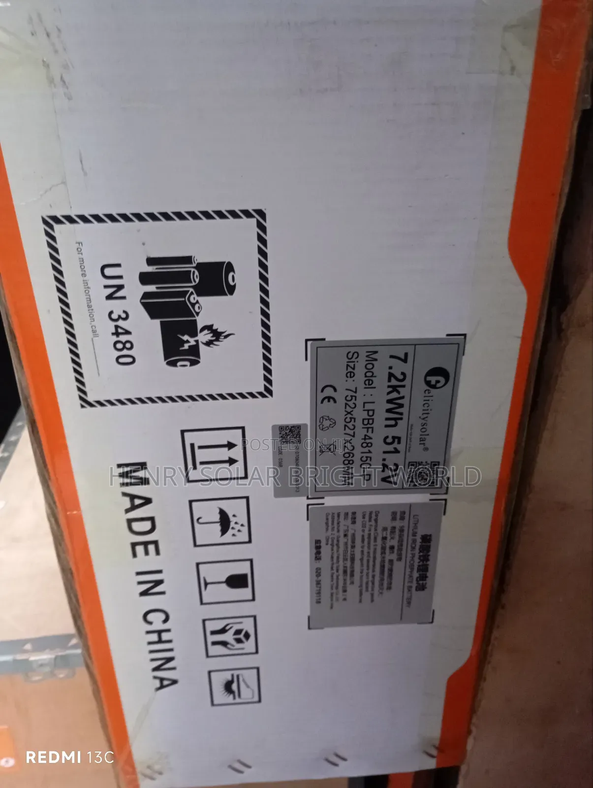Felicity 7.2kwh 51.2v Lithium Battery (Caton)