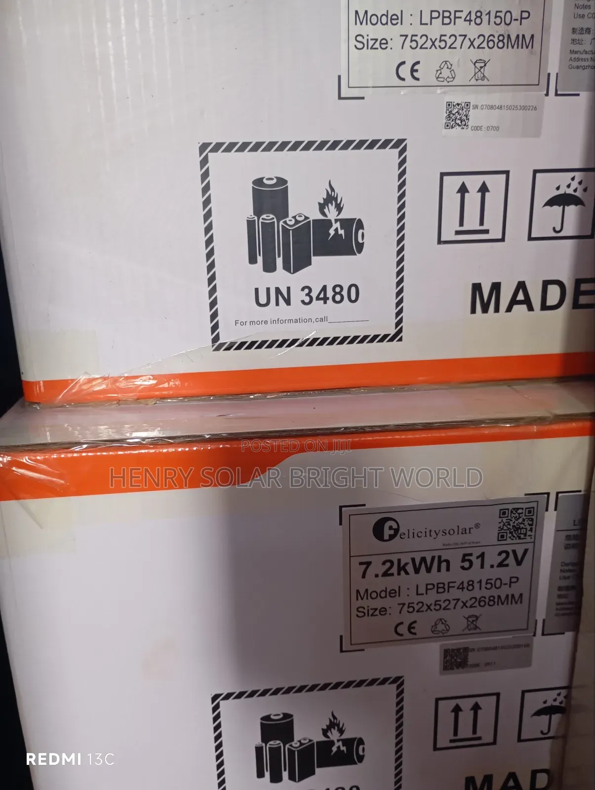 Felicity 7.2kwh 51.2v Lithium Battery (Caton)