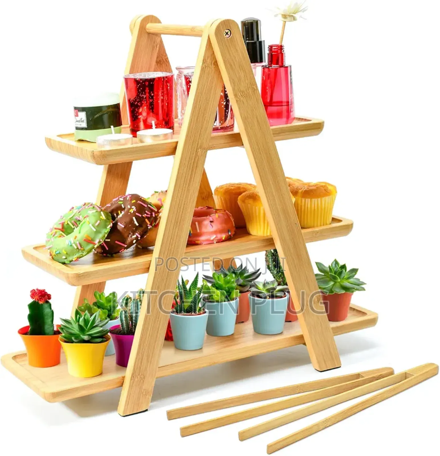 3-tier Bamboo Serving Stand.