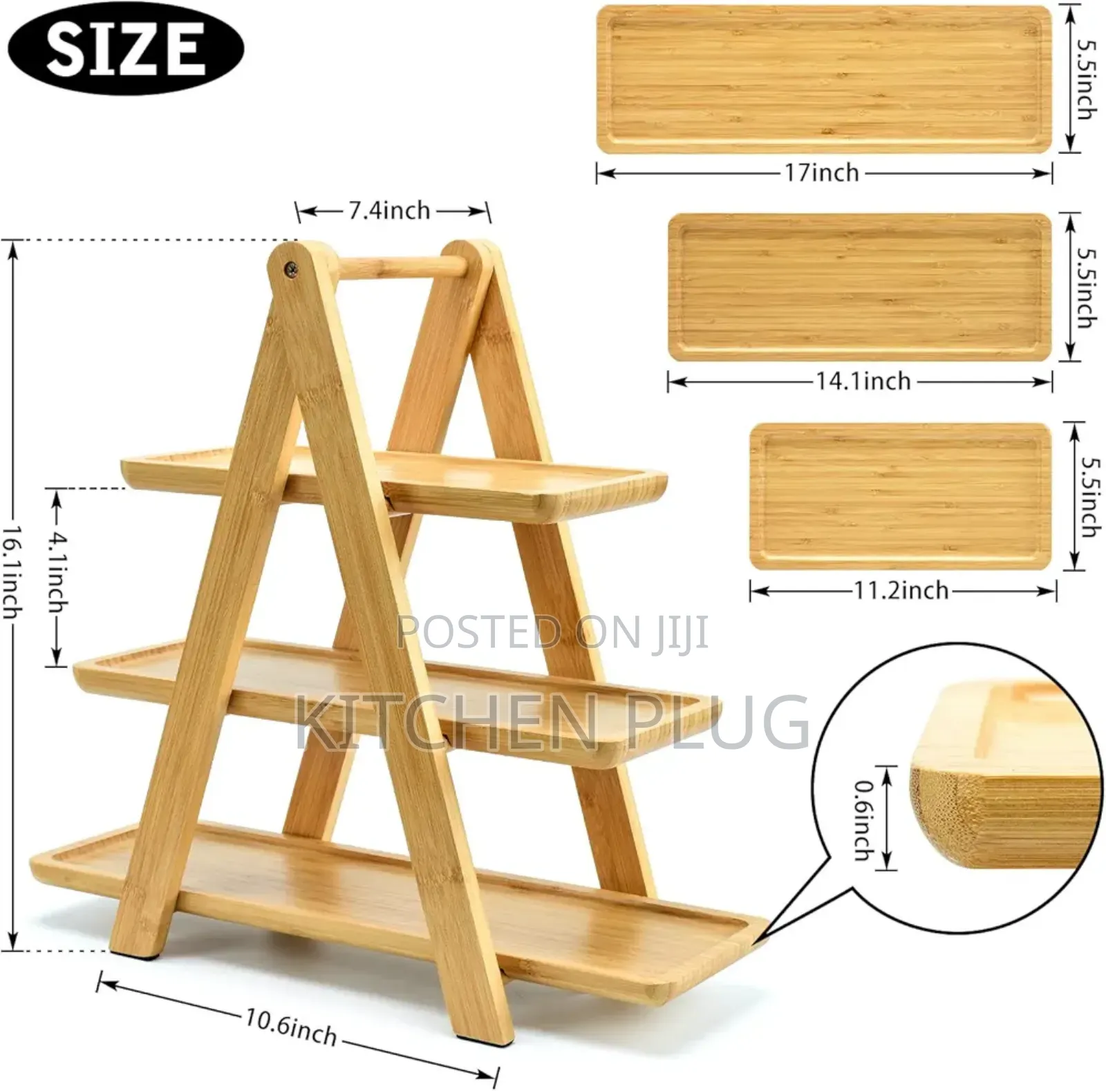 3-tier Bamboo Serving Stand.