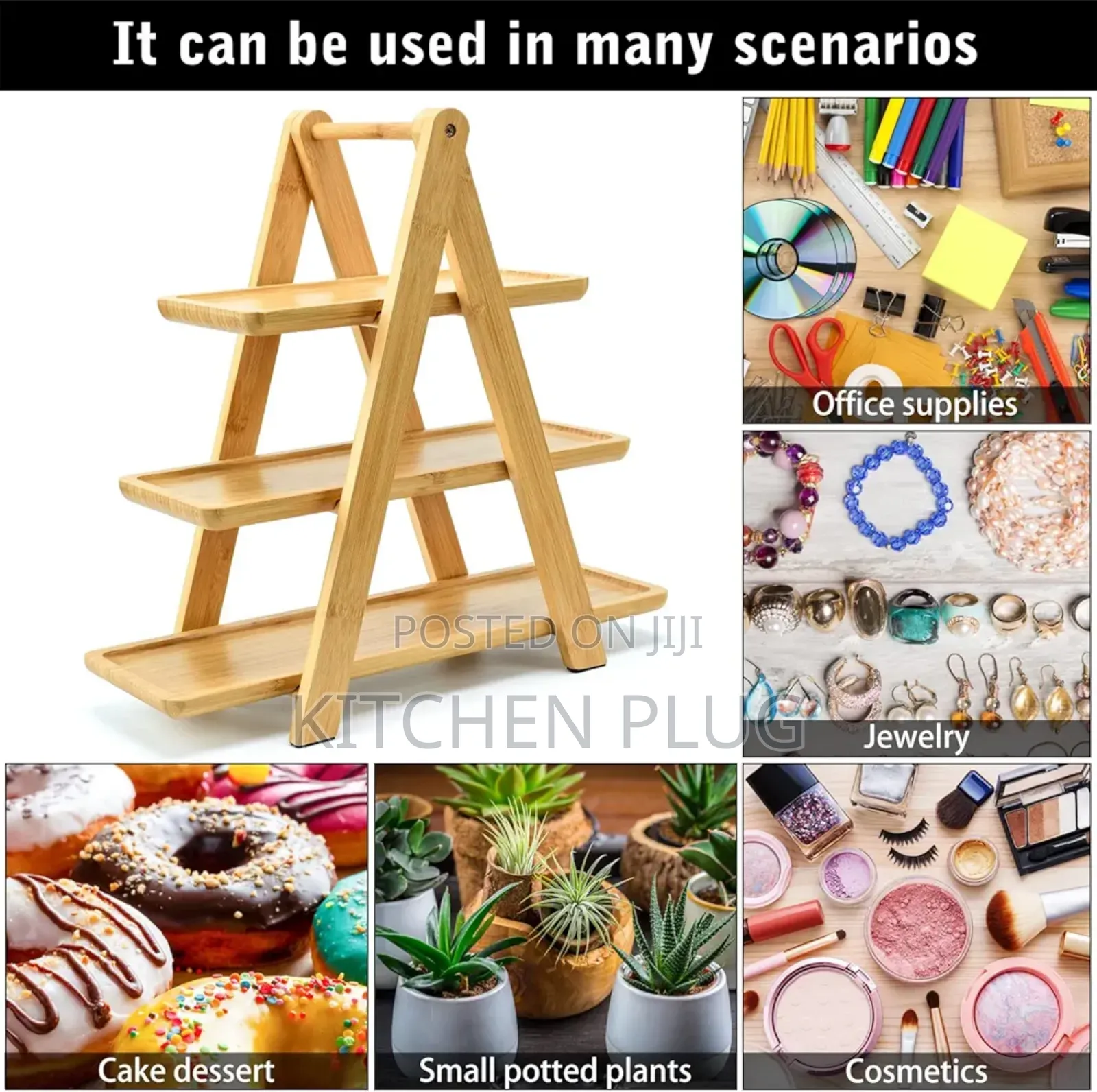 3-tier Bamboo Serving Stand.