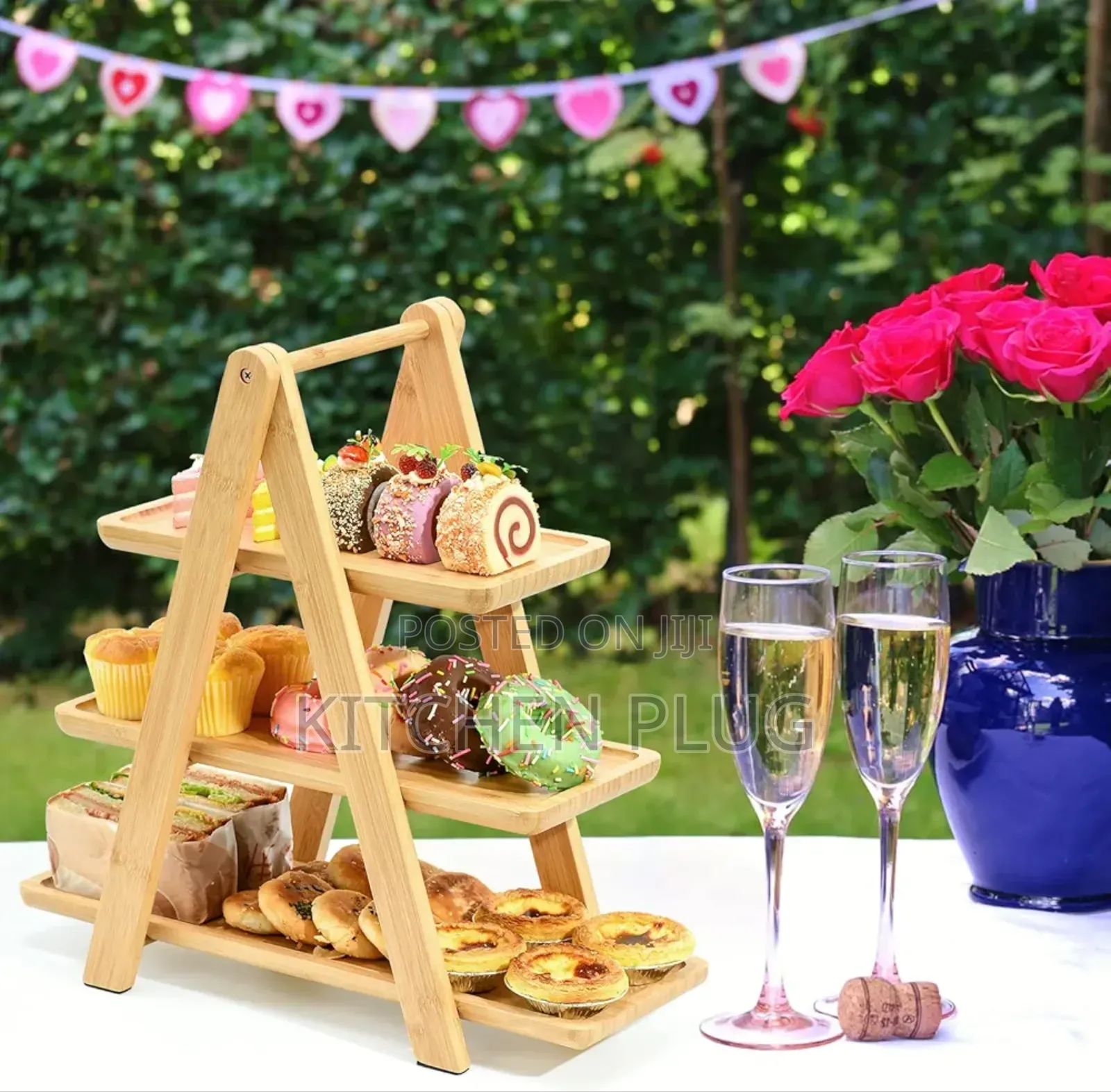 3-tier Bamboo Serving Stand.