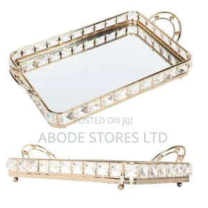 Mirrored Crystal Decorative Vanity Tray