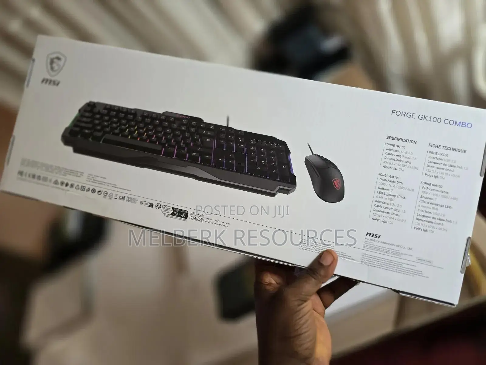 Msi Forge Gk100 Combo Gaming RGB Keyboard Mouse Set