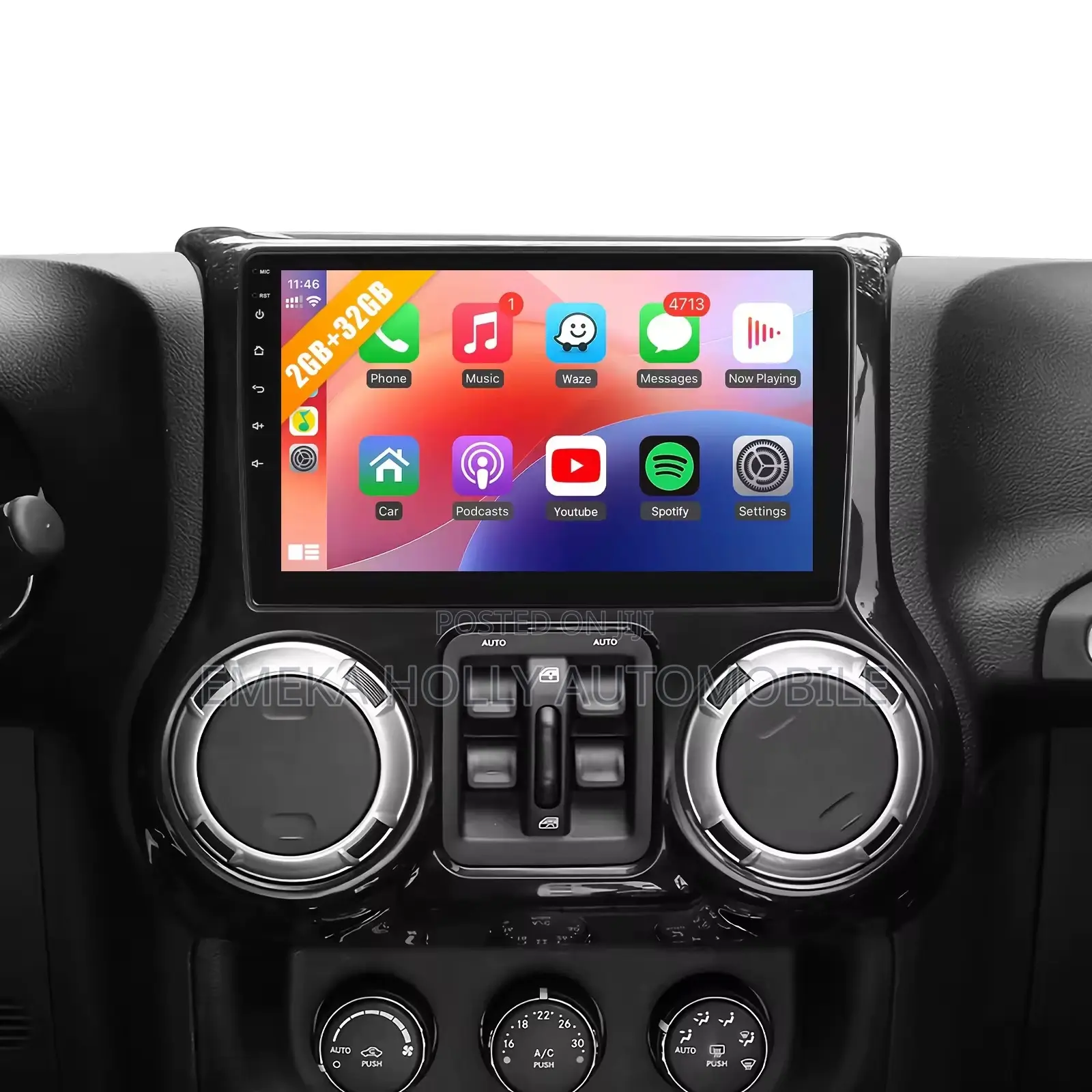 Jeep Wrangler Jk Android Navigation Screen (Fits 2011 - 2017 Models)