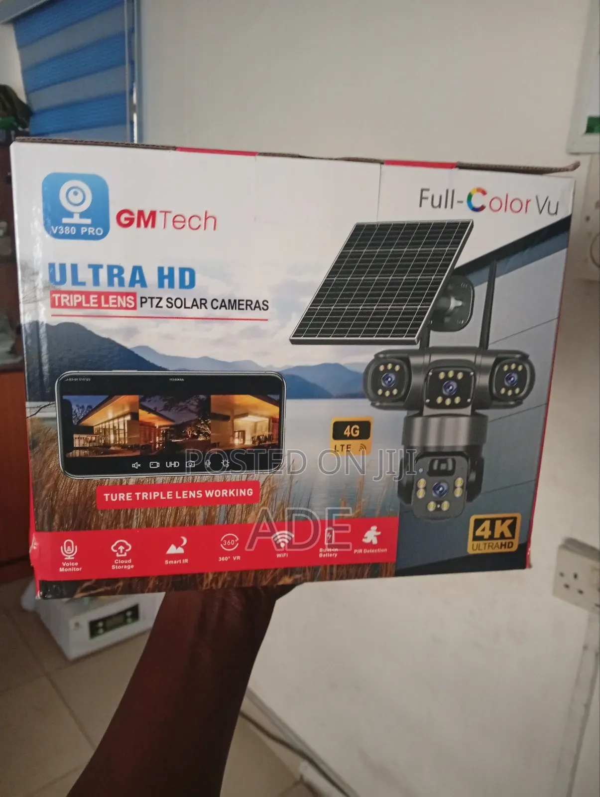 PTZ Solar Triple Lens Hd CCTV Camera