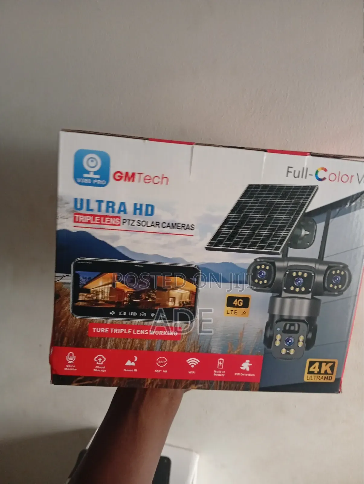 PTZ Solar Triple Lens Hd CCTV Camera
