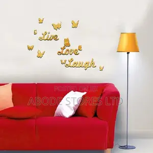 60x60cm Live Love Laugh Decal Wall Sticker - Gold