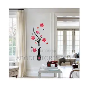 Xlarge 3d Diy Flower Vase Wall Stickers - 60 by 140cm