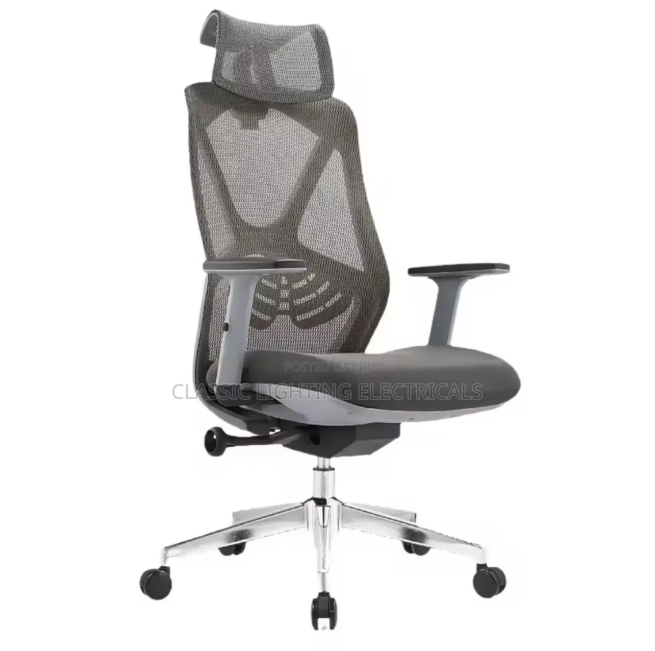 High Back Desk Chair With Adjustable Lumbar Support, Headrest Support