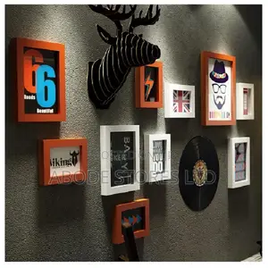 10 Pieces Dear Head Wood Photo Framed Wall Collage
