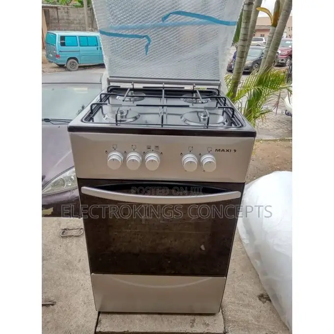 Maxi 50x50 (4b) Basic Black Grey Gas Cooker