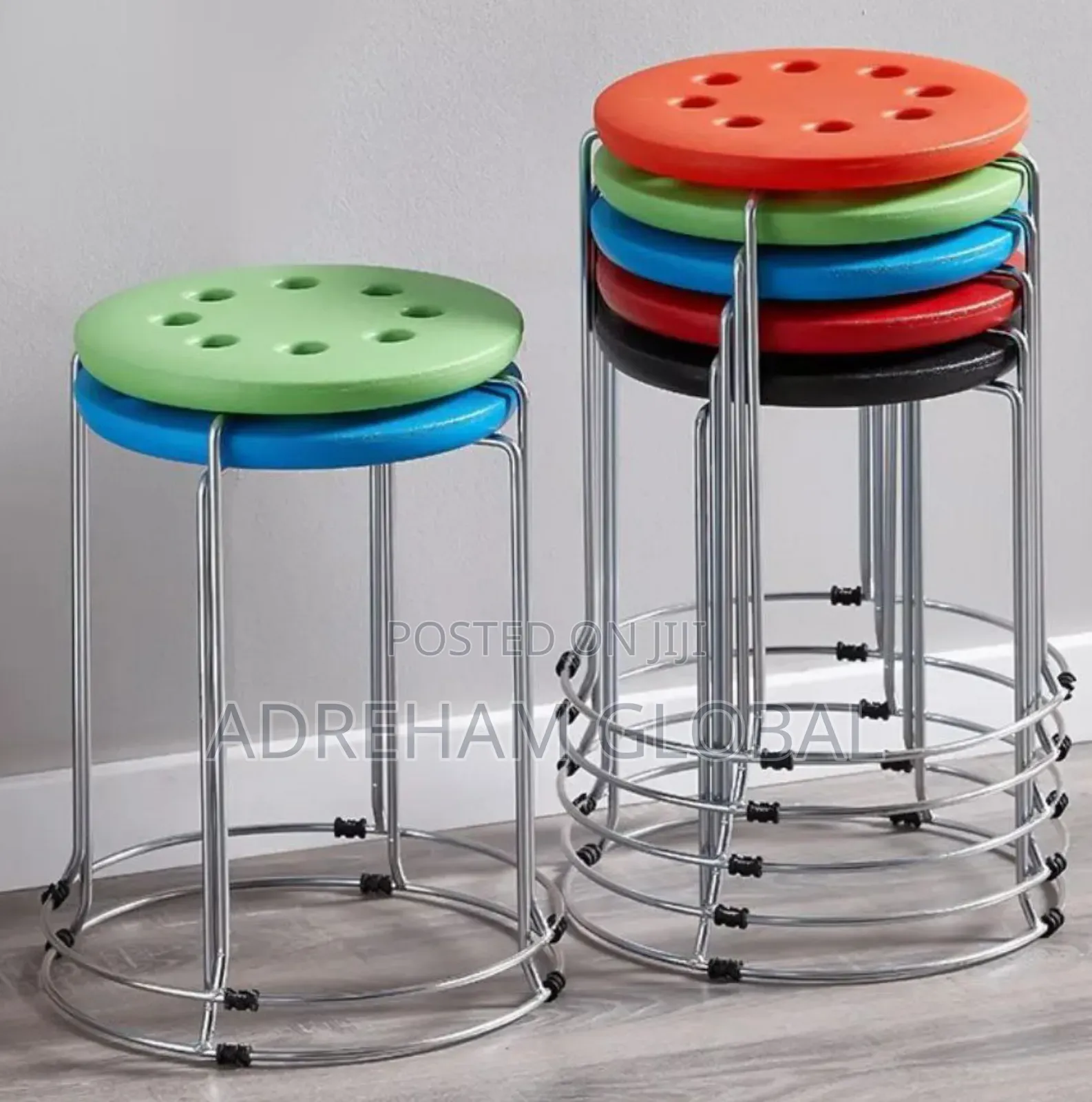 Quality Stackable Stainless Steel Stool With Plastic Top