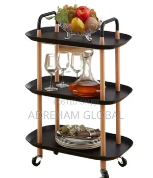 Moveable Multi Functional 3 Tier Nordic Oval Design Household Trolley