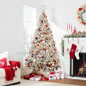 Unique Snowy Artificial Christmas Tree With Luxury Accessories