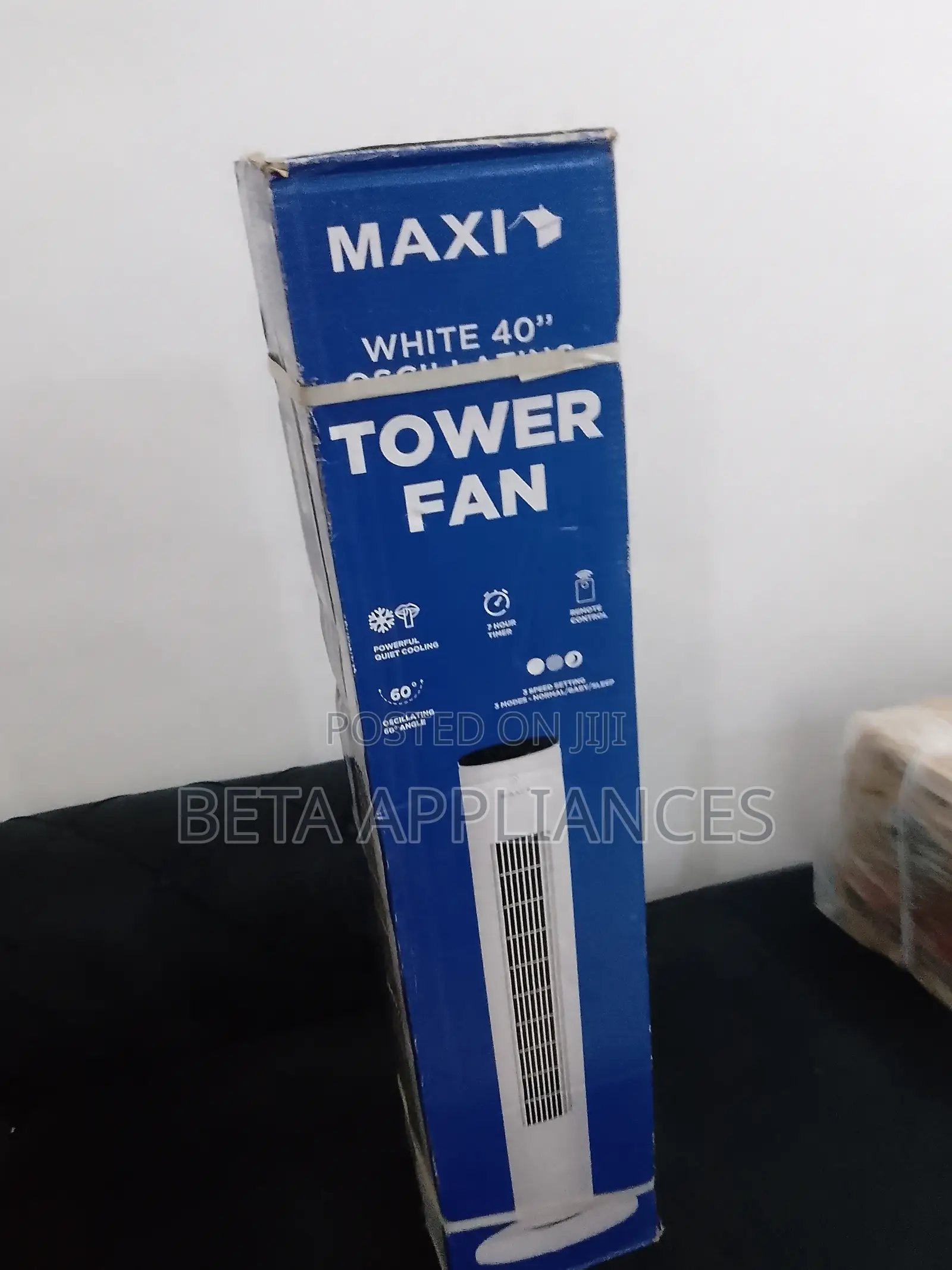 Maxi White Tower Fan – Modern Design, Strong Airflow