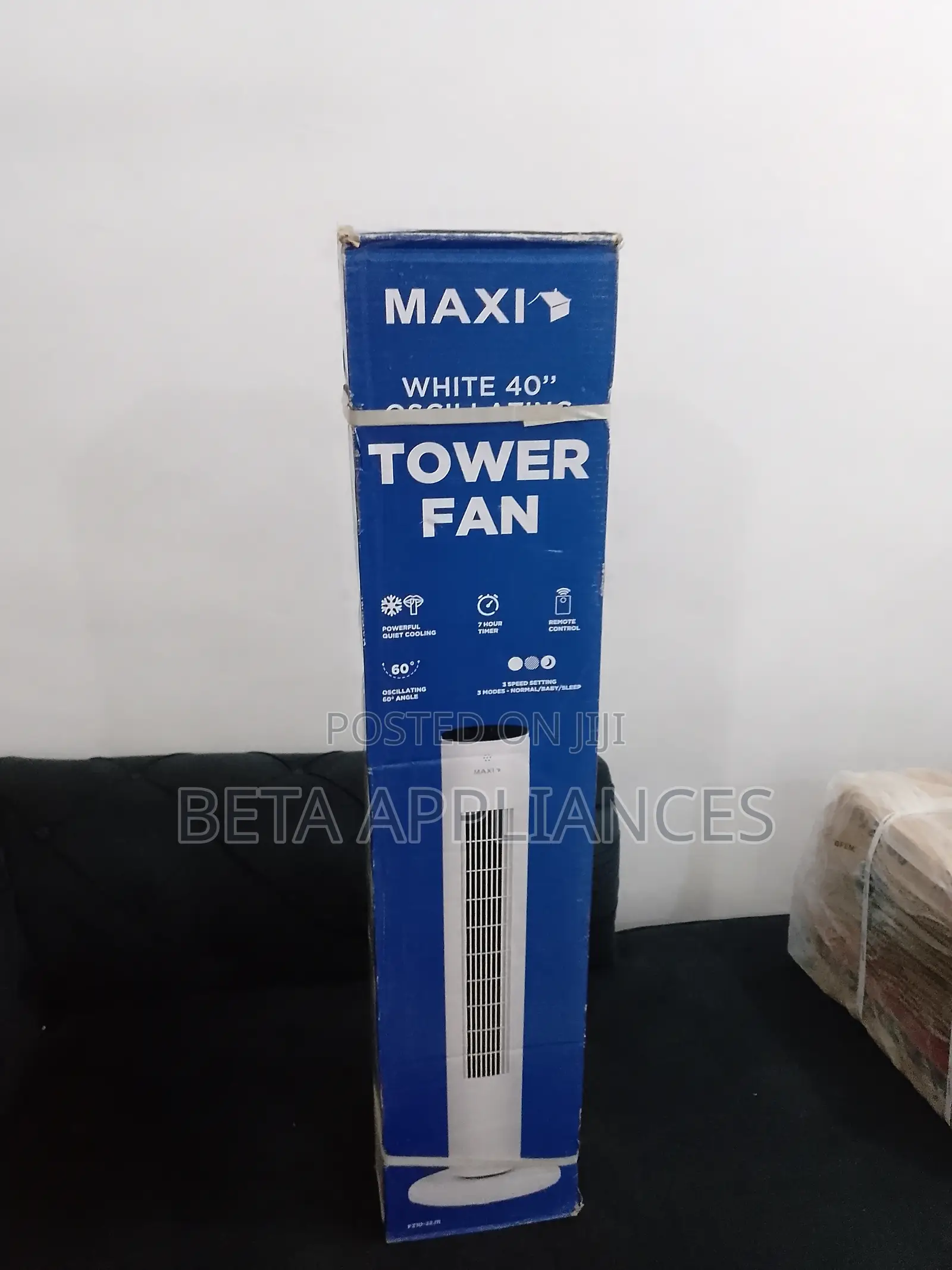 Maxi White Tower Fan – Space-Saving and Powerful